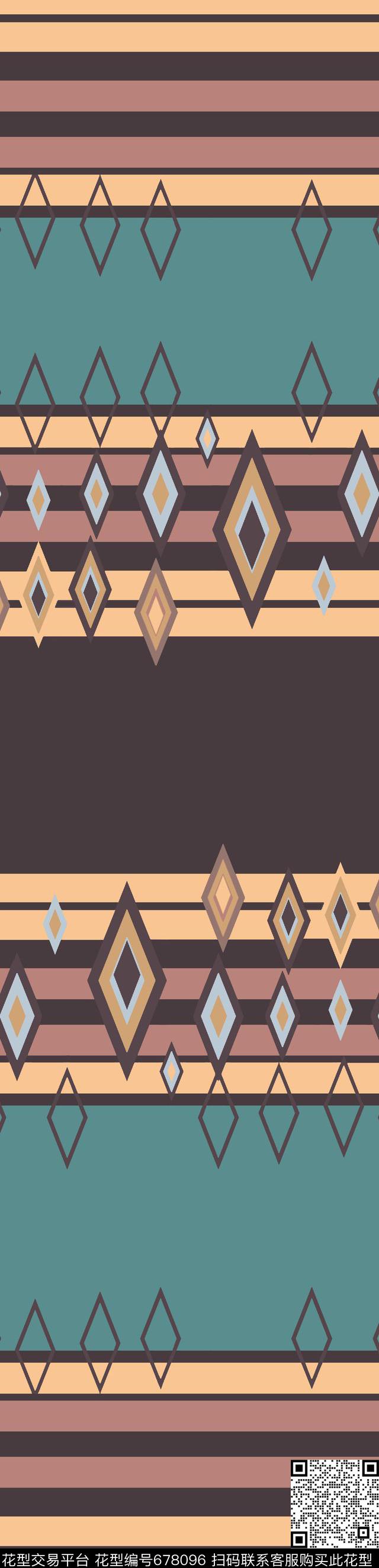菱形几何数码印花华亿平台下载（图片编号: 678096） - 瓦栏（Walan）