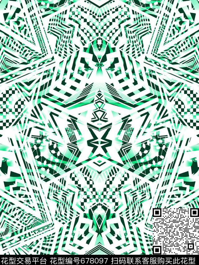 不规则几何几何花纹Fei-趣味几何数码印花华亿平台下载（图片编号: 678097） - 瓦栏（Walan）