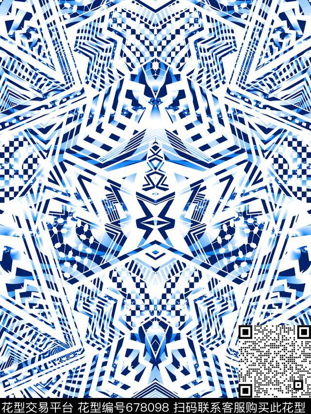 不规则几何几何花纹Fei-趣味几何数码印花华亿平台下载（图片编号: 678098） - 瓦栏（Walan）