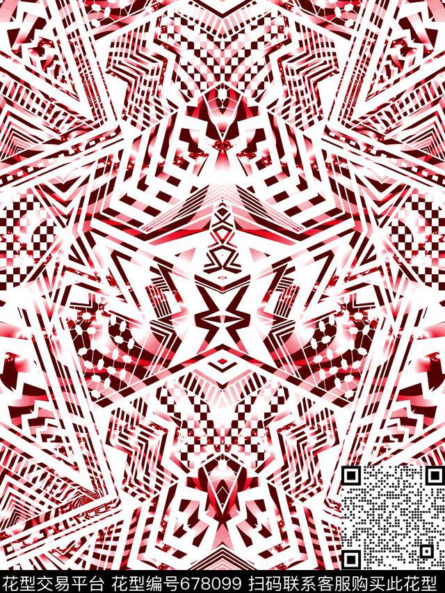 不规则几何几何花纹Fei-趣味几何数码印花华亿平台下载（图片编号: 678099） - 瓦栏（Walan）