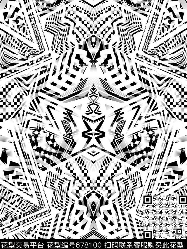不规则几何几何花纹Fei-趣味几何数码印花华亿平台下载（图片编号: 678100） - 瓦栏（Walan）