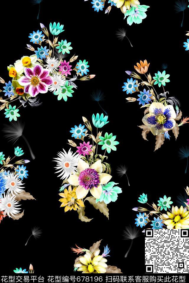 花朵花卉小花数码印花华亿平台下载（图片编号: 678196） - 瓦栏（Walan）