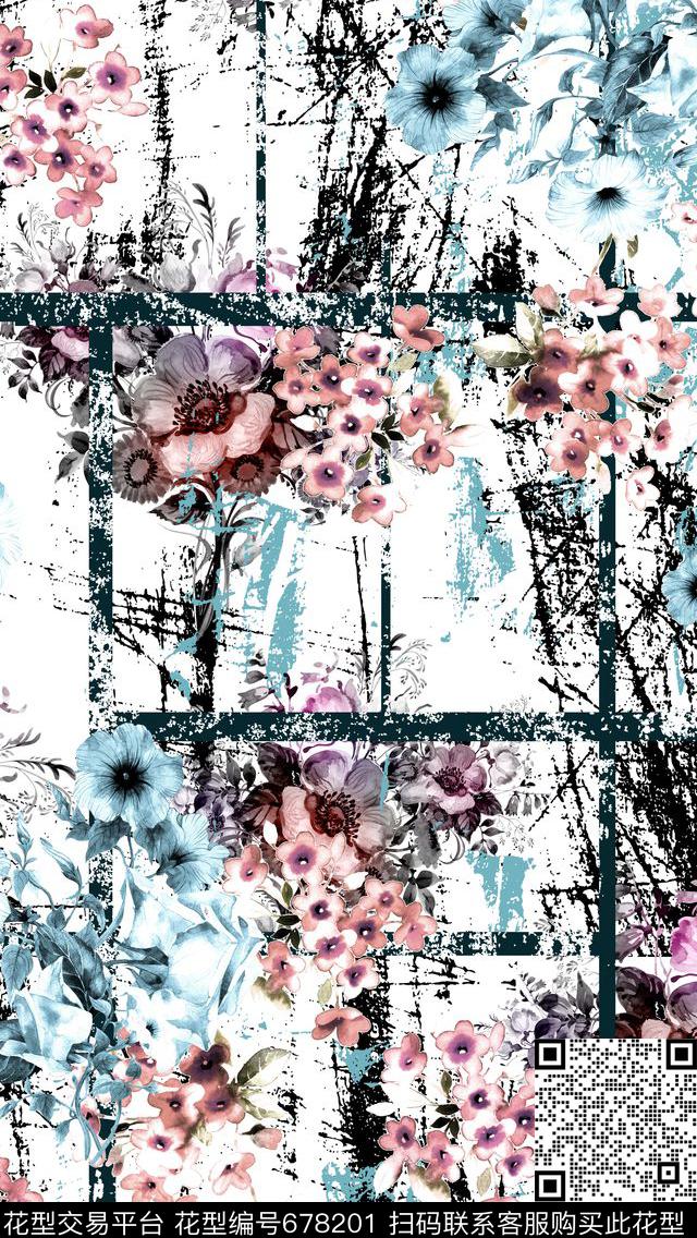 mixedabstractflower数码印花华亿平台下载（图片编号: 678201） - 瓦栏（Walan）