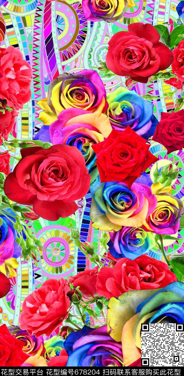 flowercolorful数码印花华亿平台下载（图片编号: 678204） - 瓦栏（Walan）