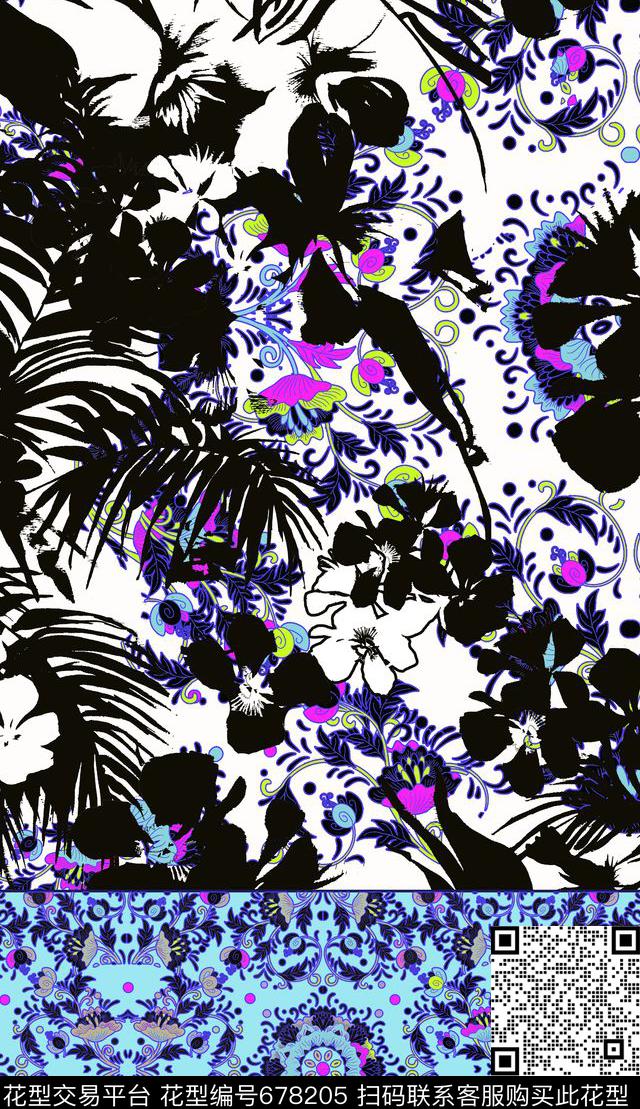 mixedallopatricleaf数码印花华亿平台下载（图片编号: 678205） - 瓦栏（Walan）