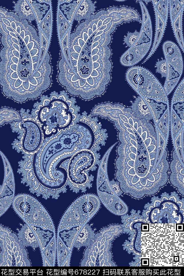 佩斯利腰果花纹传统印花华亿平台下载（图片编号: 678227） - 瓦栏（Walan）