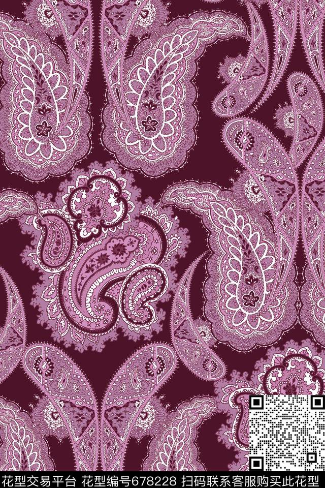 佩斯利腰果花纹传统印花华亿平台下载（图片编号: 678228） - 瓦栏（Walan）