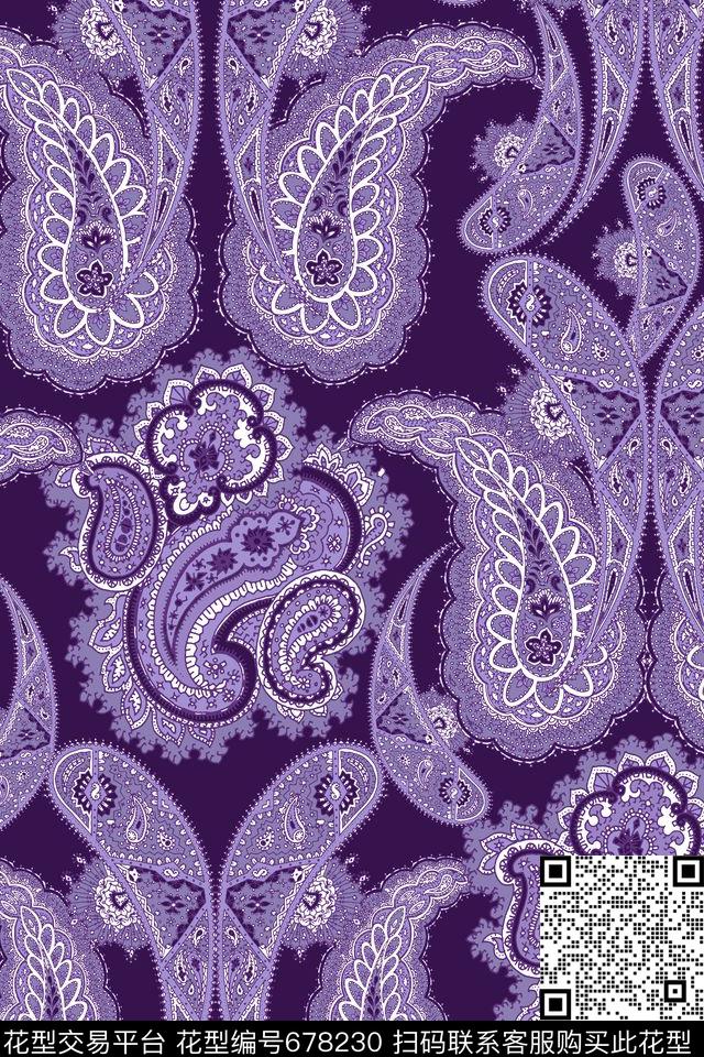 佩斯利腰果花纹传统印花华亿平台下载（图片编号: 678230） - 瓦栏（Walan）