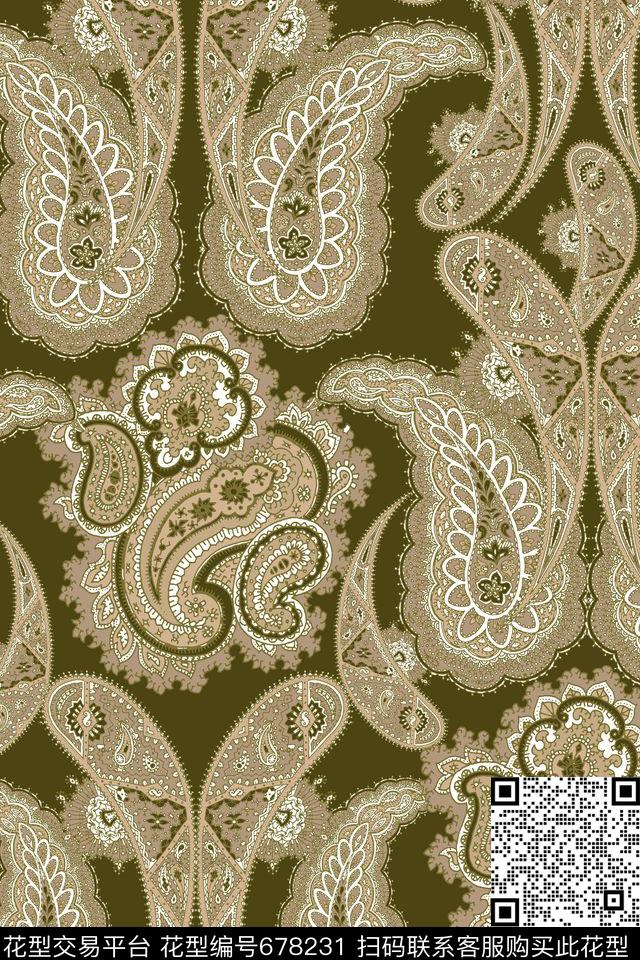 佩斯利腰果花纹传统印花华亿平台下载（图片编号: 678231） - 瓦栏（Walan）