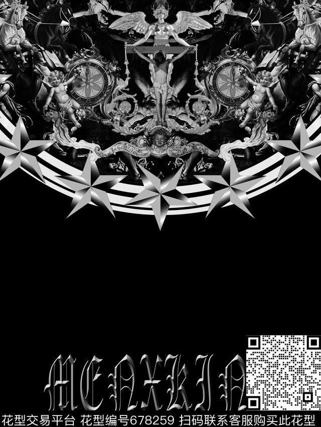 骷髅头潮牌PP数码印花华亿平台下载（图片编号: 678259） - 瓦栏（Walan）