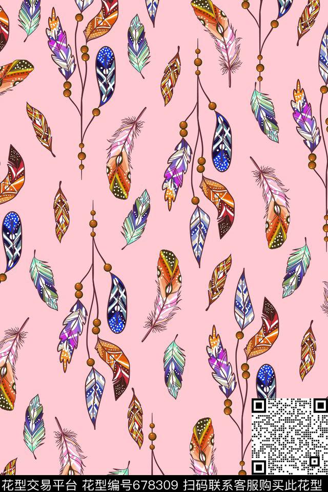 清新风水彩动物纹数码印花华亿平台下载（图片编号: 678309） - 瓦栏（Walan）