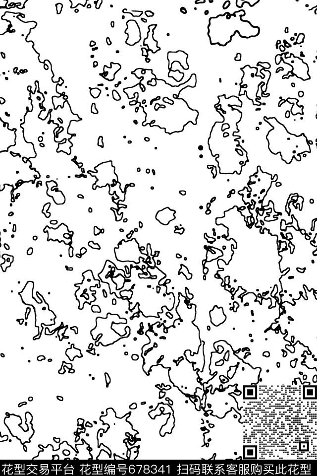 抽象艺术轮廓数码印花华亿平台下载（图片编号: 678341） - 瓦栏（Walan）