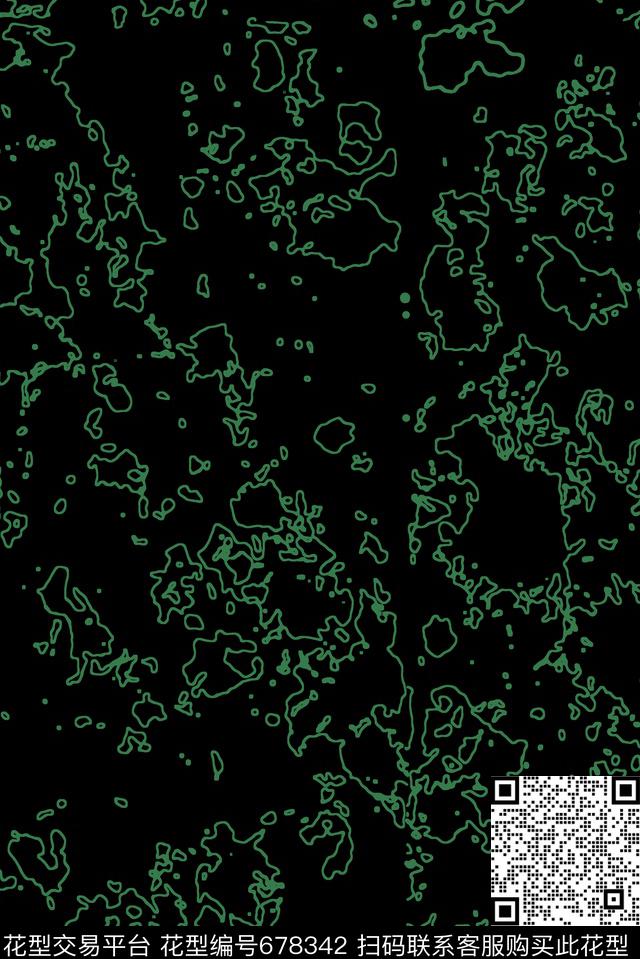 抽象艺术轮廓数码印花华亿平台下载（图片编号: 678342） - 瓦栏（Walan）