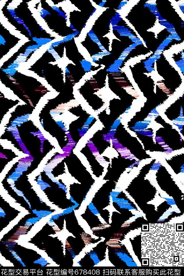 Fei-女装波浪纹Fei-创意趣味数码印花华亿平台下载（图片编号: 678408） - 瓦栏（Walan）