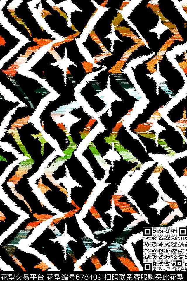 Fei-女装波浪纹Fei-创意趣味数码印花华亿平台下载（图片编号: 678409） - 瓦栏（Walan）