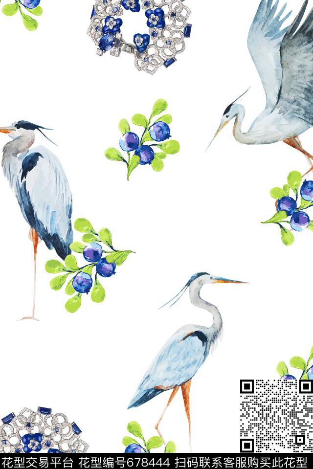 休闲珠宝花鸟数码印花华亿平台下载（图片编号: 678444） - 瓦栏（Walan）