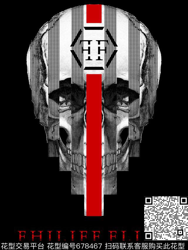 骷髅头PP潮牌数码印花华亿平台下载（图片编号: 678467） - 瓦栏（Walan）