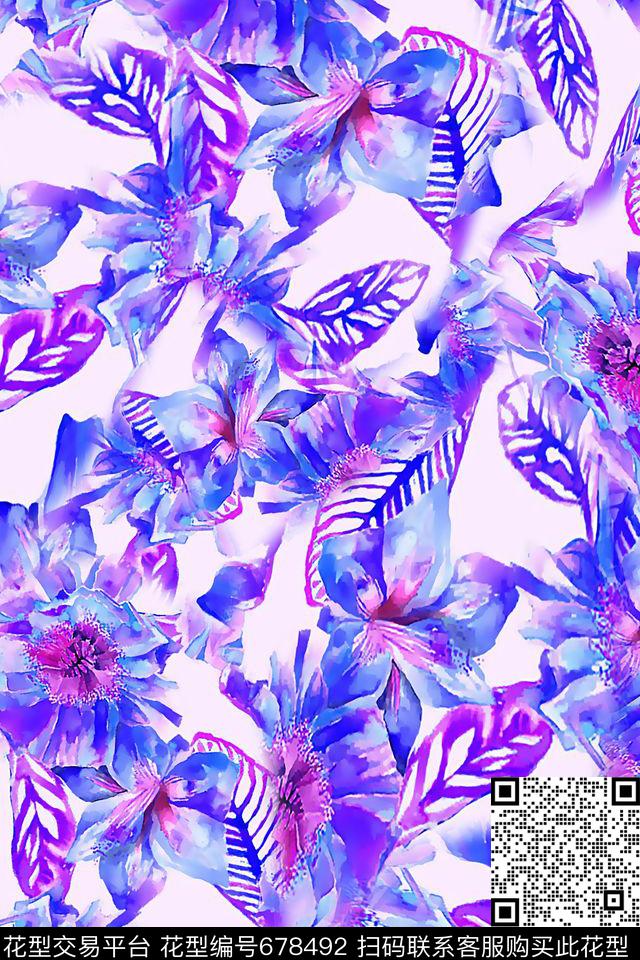 女装花卉春夏数码印花华亿平台下载（图片编号: 678492） - 瓦栏（Walan）