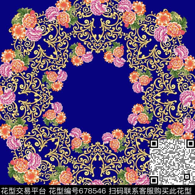 欧式大牌卷草传统印花华亿平台下载（图片编号: 678546） - 瓦栏（Walan）