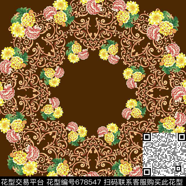 欧式大牌卷草传统印花华亿平台下载（图片编号: 678547） - 瓦栏（Walan）