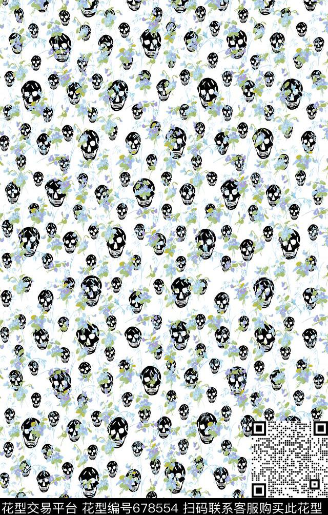 大牌亚历山大王麦昆骷髅头传统印花华亿平台下载（图片编号: 678554） - 瓦栏（Walan）