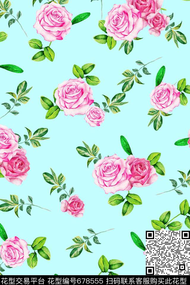 田园风碎花花朵数码印花华亿平台下载（图片编号: 678555） - 瓦栏（Walan）