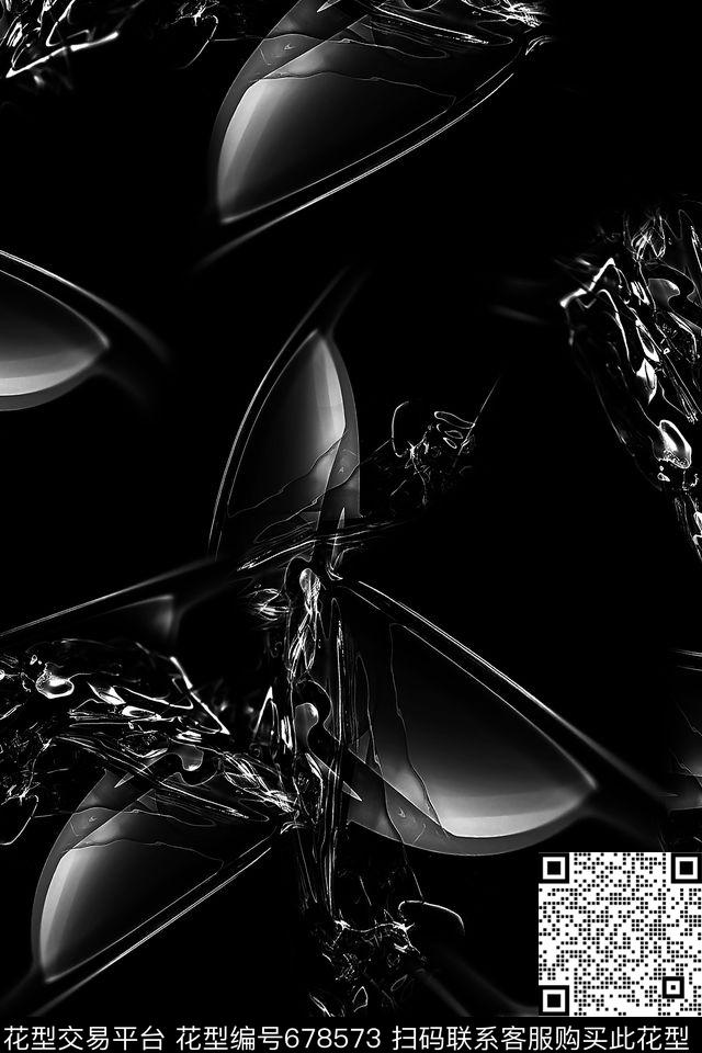 男装抽象金属数码印花华亿平台下载（图片编号: 678573） - 瓦栏（Walan）