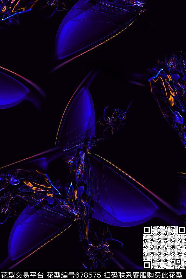 男装抽象金属数码印花华亿平台下载（图片编号: 678575） - 瓦栏（Walan）