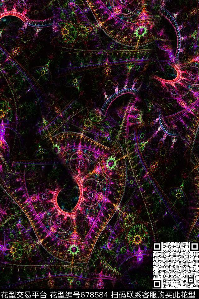 抽象炫彩肌理数码印花华亿平台下载（图片编号: 678584） - 瓦栏（Walan）