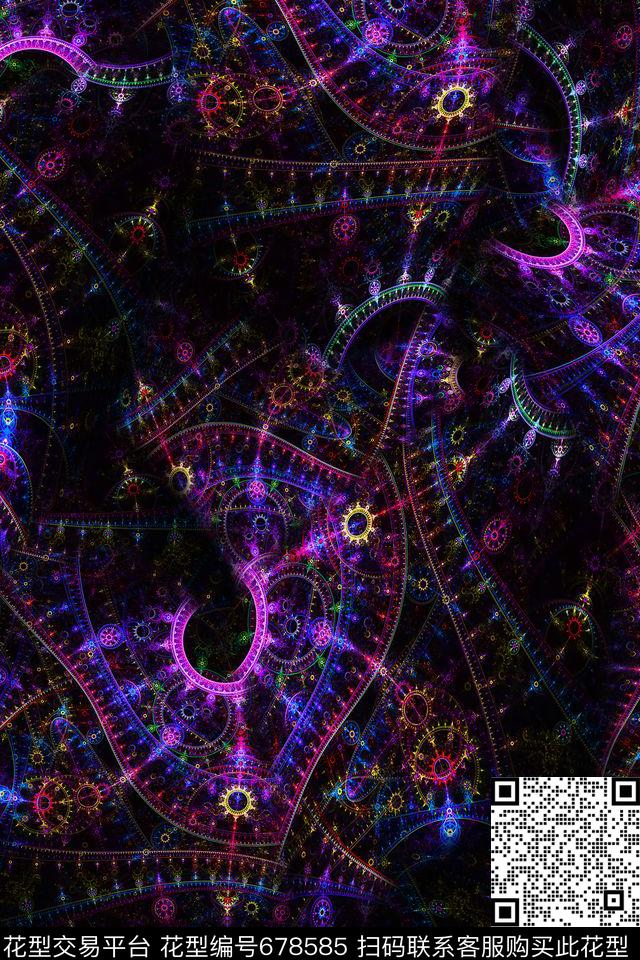 抽象炫彩肌理数码印花华亿平台下载（图片编号: 678585） - 瓦栏（Walan）