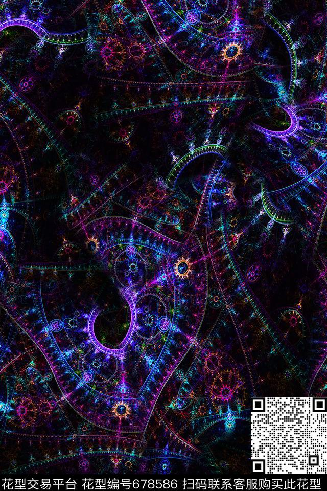 抽象炫彩肌理数码印花华亿平台下载（图片编号: 678586） - 瓦栏（Walan）