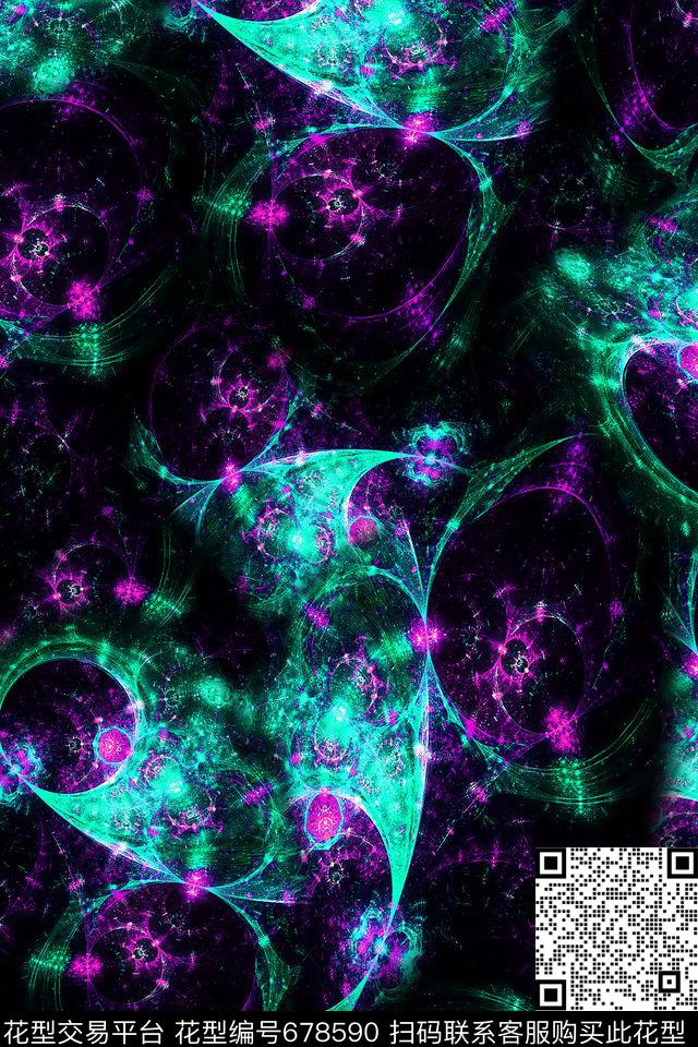 抽象炫彩肌理数码印花华亿平台下载（图片编号: 678590） - 瓦栏（Walan）
