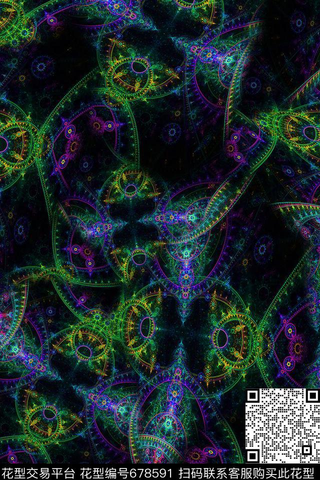 抽象炫彩肌理数码印花华亿平台下载（图片编号: 678591） - 瓦栏（Walan）