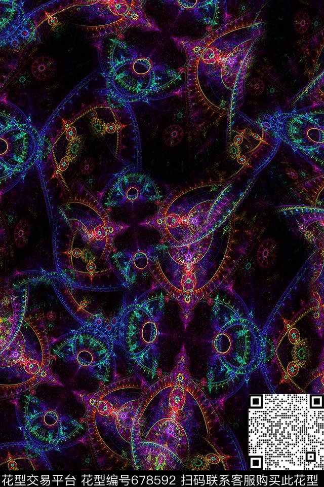 抽象炫彩肌理数码印花华亿平台下载（图片编号: 678592） - 瓦栏（Walan）