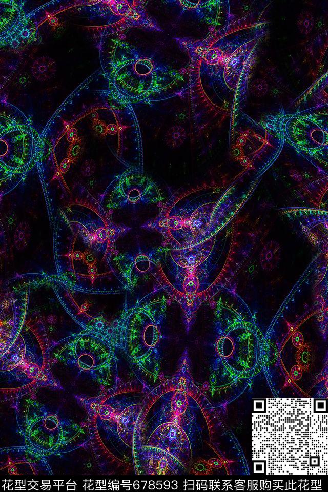 抽象炫彩肌理数码印花华亿平台下载（图片编号: 678593） - 瓦栏（Walan）