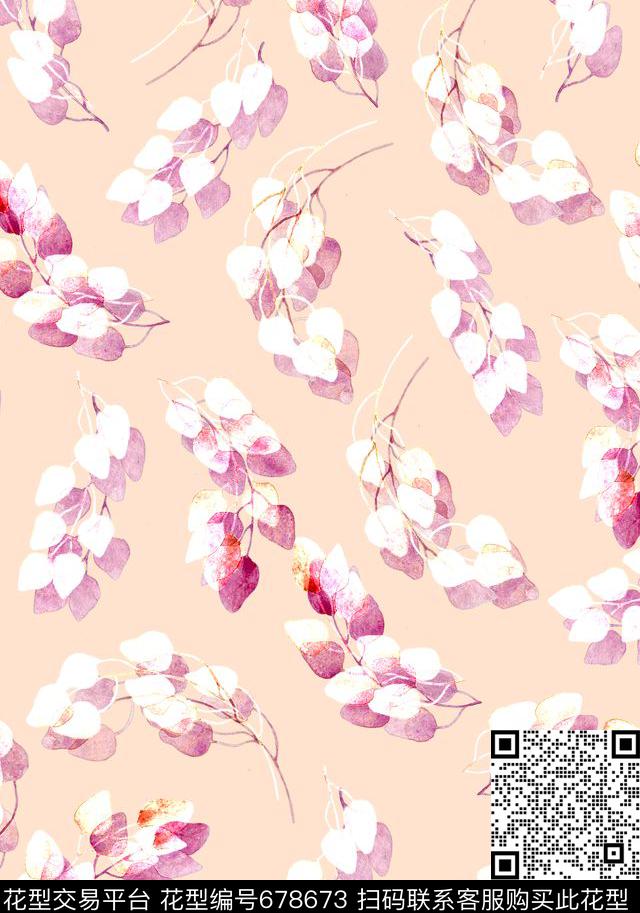 清新自然树叶传统印花华亿平台下载（图片编号: 678673） - 瓦栏（Walan）