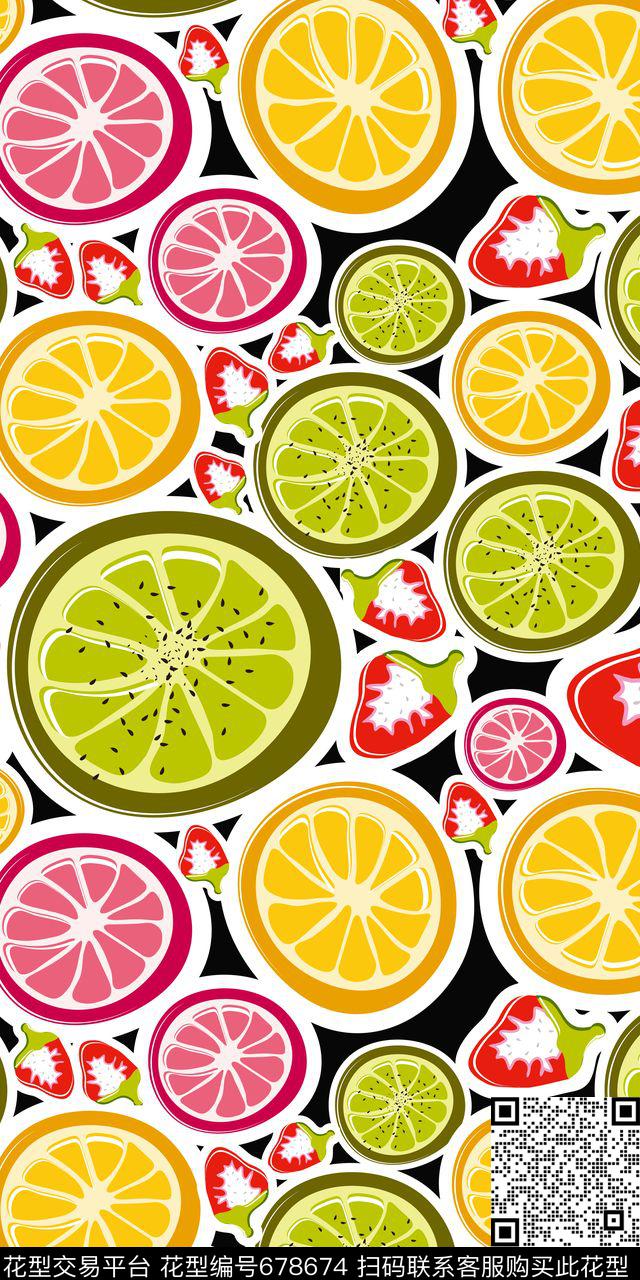 水果柠檬趣味数码印花华亿平台下载（图片编号: 678674） - 瓦栏（Walan）