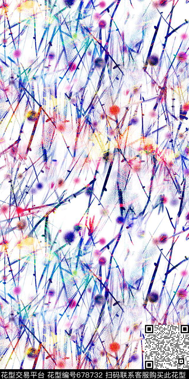 流行时尚女装数码手绘时尚花鸟五彩时尚女装连衣裙数码印花华亿平台下载（图片编号: 678732） - 瓦栏（Walan）
