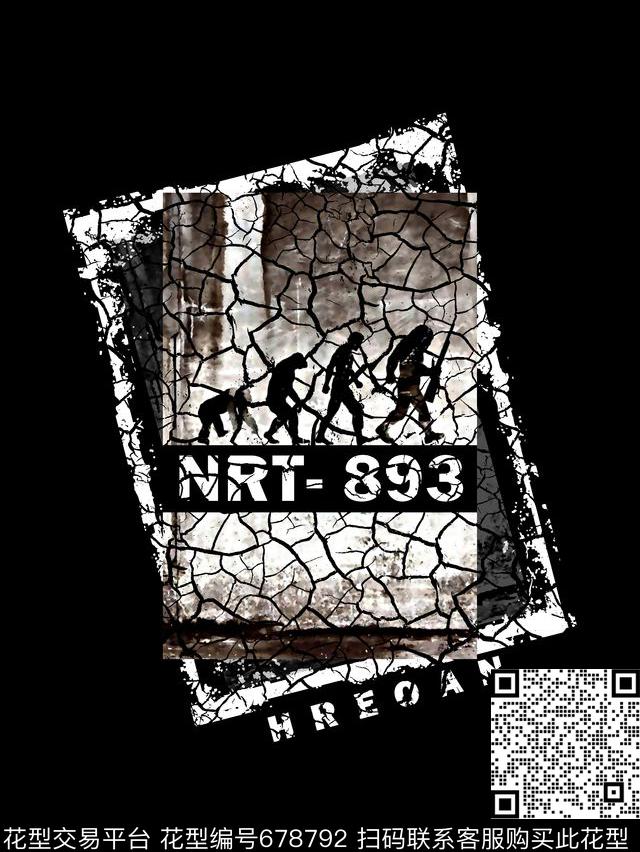 海报纹理男装T恤数码印花华亿平台下载（图片编号: 678792） - 瓦栏（Walan）