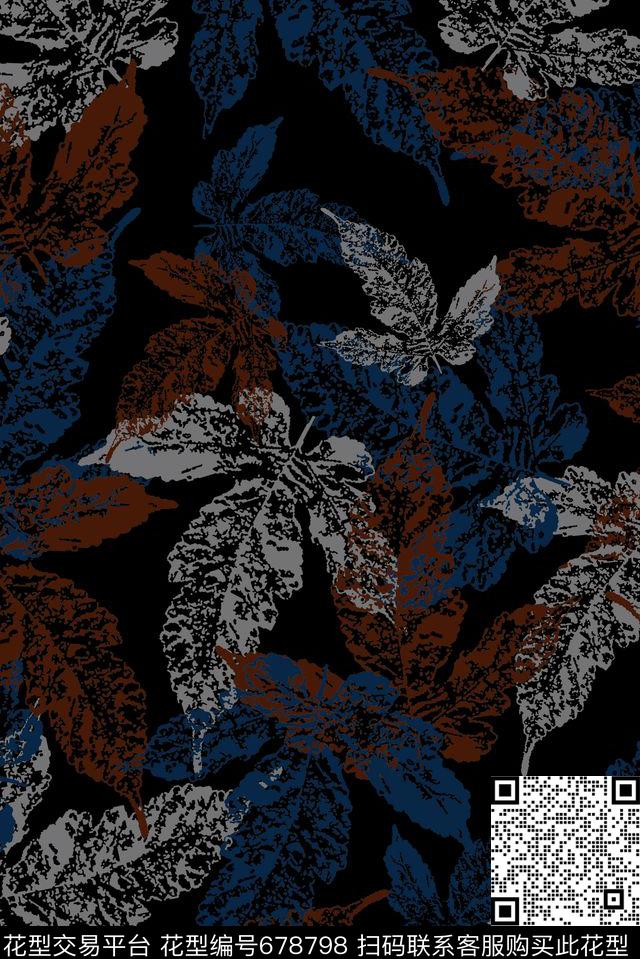 男装叶子商务休闲传统印花华亿平台下载（图片编号: 678798） - 瓦栏（Walan）