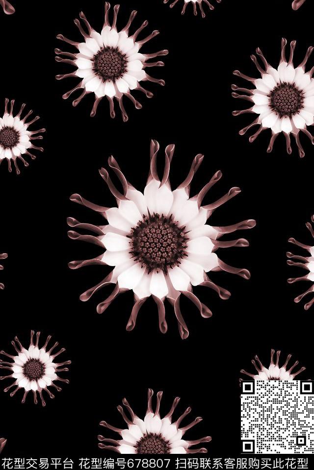 抽象手绘满版花卉最新高清数码简洁小花时尚潮流大牌复古欧美风女装裙数码印花华亿平台下载（图片编号: 678807） - 瓦栏（Walan）