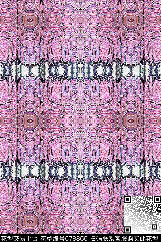 条纹混搭格子图案创意格子数码印花华亿平台下载（图片编号: 678855） - 瓦栏（Walan）