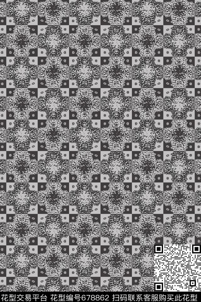 格子图案创意格子几何炫彩数码印花华亿平台下载（图片编号: 678862） - 瓦栏（Walan）