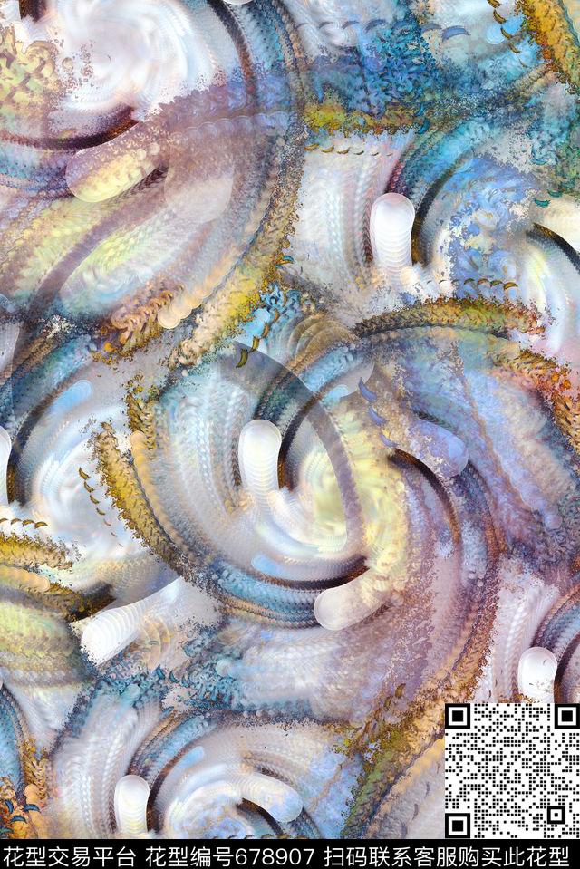 不规则几何几何抽象数码印花华亿平台下载（图片编号: 678907） - 瓦栏（Walan）