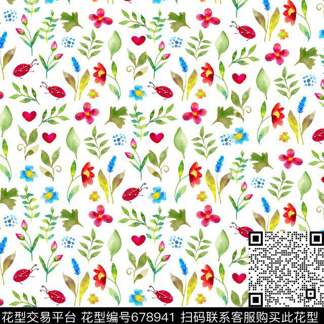 花瓣乱花小碎花数码印花华亿平台下载（图片编号: 678941） - 瓦栏（Walan）