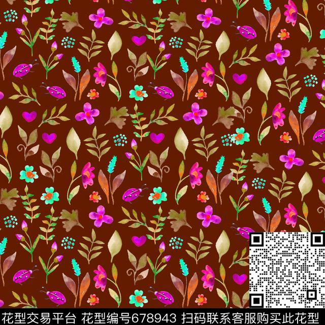 花瓣乱花小碎花数码印花华亿平台下载（图片编号: 678943） - 瓦栏（Walan）