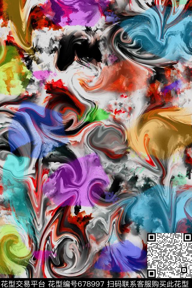 笔刷纹理笔触数码印花华亿平台下载（图片编号: 678997） - 瓦栏（Walan）