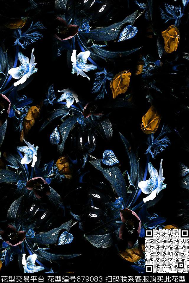 女装花卉油画数码印花华亿平台下载（图片编号: 679083） - 瓦栏（Walan）