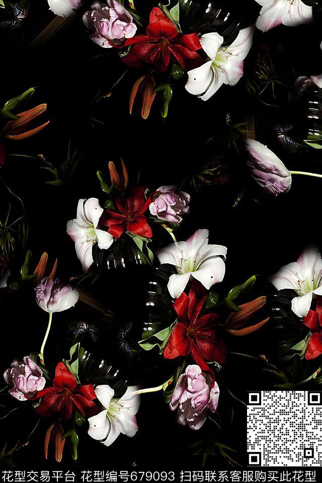 女装花卉油画数码印花华亿平台下载（图片编号: 679093） - 瓦栏（Walan）