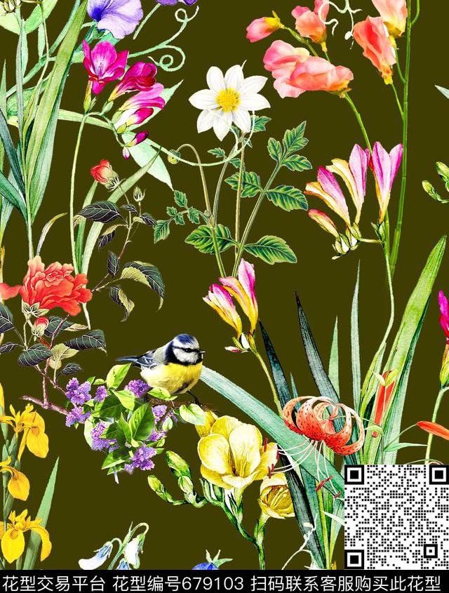 女装花卉春夏数码印花华亿平台下载（图片编号: 679103） - 瓦栏（Walan）